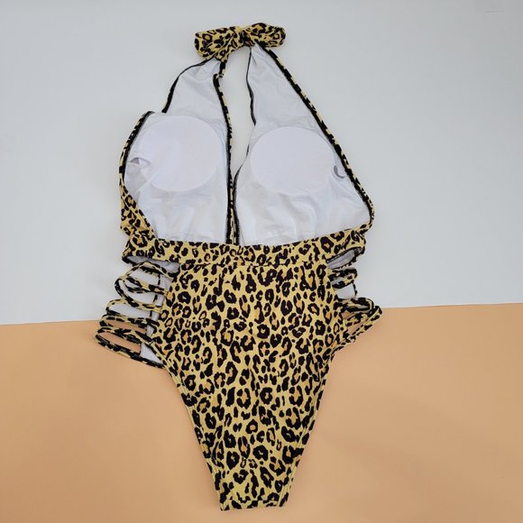 Aqua Eve Women Sexy One Piece Swimsuit Halter Plunge V Neck Cutout  NWT - Picture 12 of 12